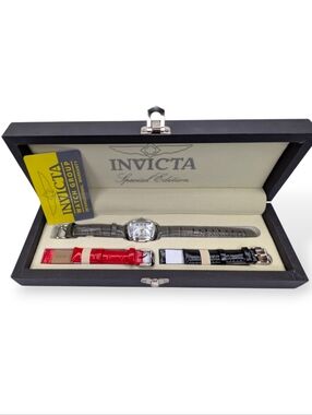 Invicta Lupah Lady Watch Special Edition Gift Set Tritnite Night Glow & Bands